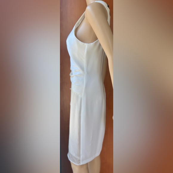NWT CINQ A SEPT Clemency Drape-Front
Satin Combo White Dress Size 6 - Picture 8 of 12